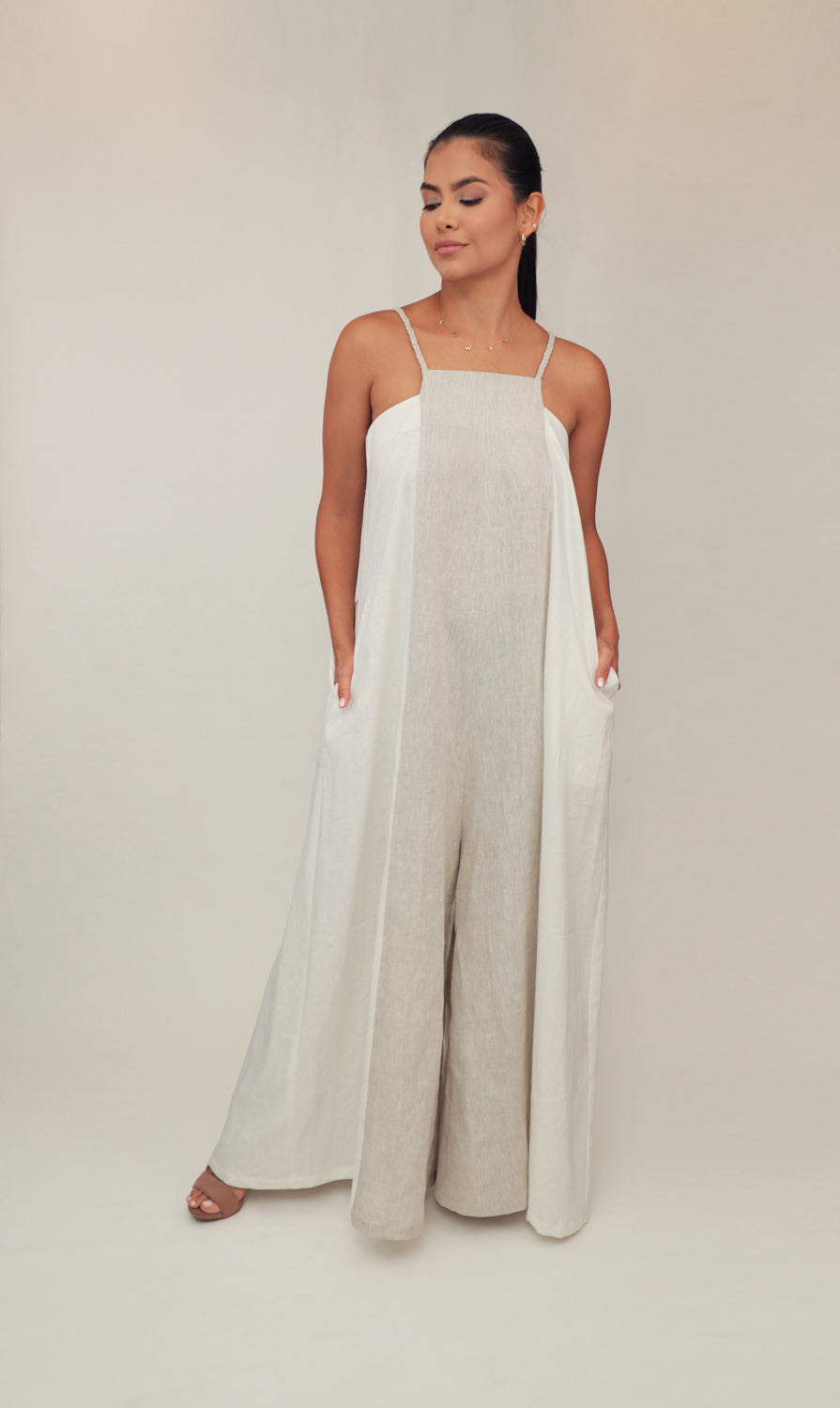 Enterizo Lino bicolor