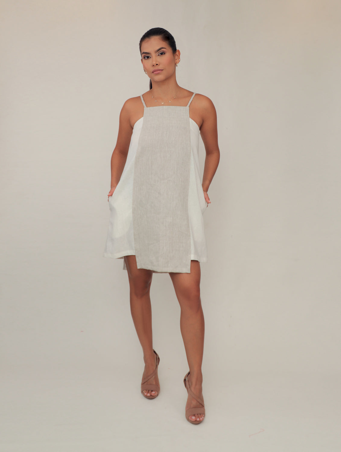 Vestido Lino bicolor